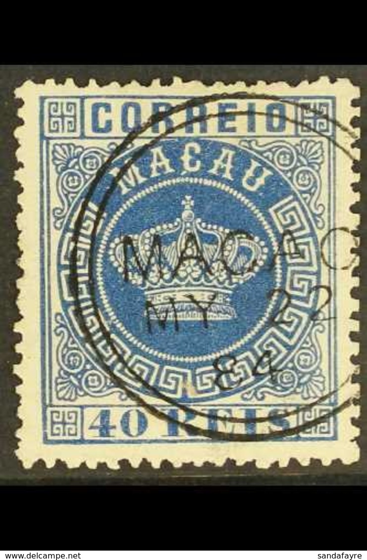 1884  40r Deep Blue, "Crown", Perf 13½, SG 14, Very Fine Used. For More Images, Please Visit Http://www.sandafayre.com/i - Sonstige & Ohne Zuordnung