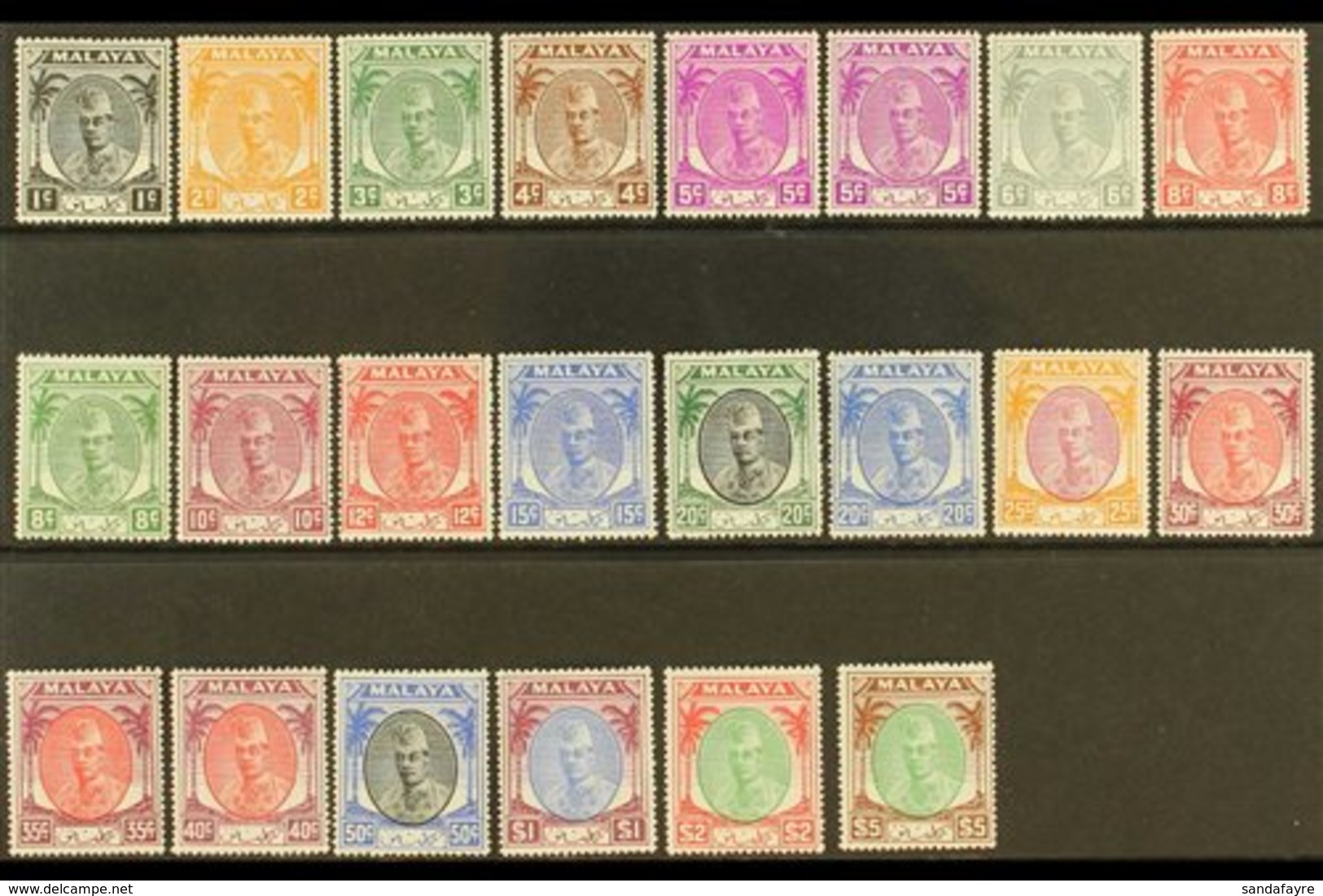 KELANTAN  1951-55 Complete Sultan Set, SG 61/81, Plus Listed 5c Shade, Superb Never Hinged Mint. (22 Stamps) For More Im - Other & Unclassified