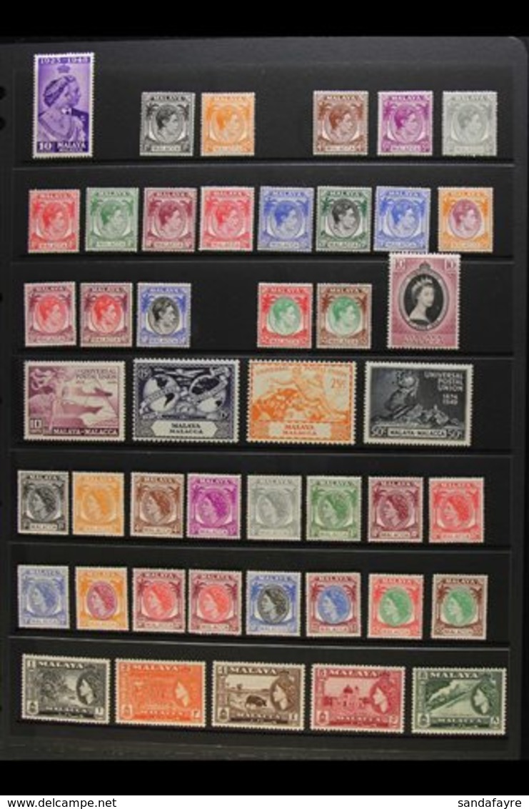 MALACCA  1948-68 ALL DIFFERENT MINT / NHM COLLECTION Presented On A Pair Of Stock Pages. Includes 1949-52 Definitive Wit - Other & Unclassified