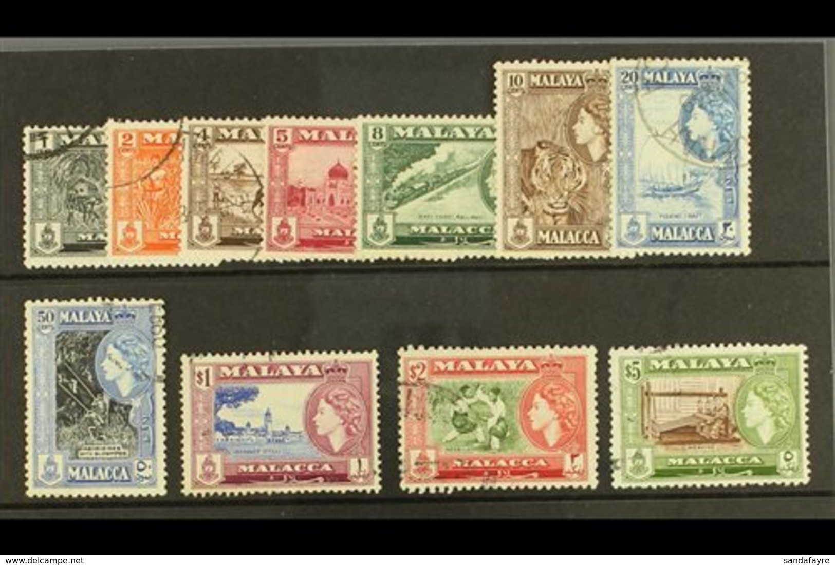 MALACCA  1957 Complete Definitive Set, SG 39/49, Fine Used. (11 Stamps) For More Images, Please Visit Http://www.sandafa - Sonstige & Ohne Zuordnung