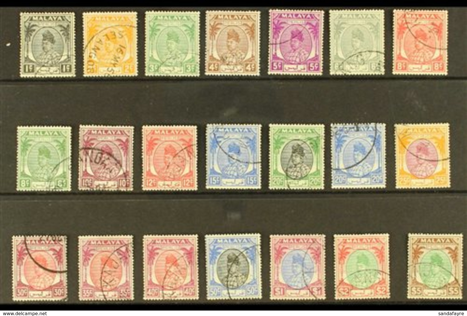 PERLIS  1951-55 Raja Syed Putra Complete Definitive Set, SG 7/27, Very Fine Used. (21 Stamps) For More Images, Please Vi - Sonstige & Ohne Zuordnung