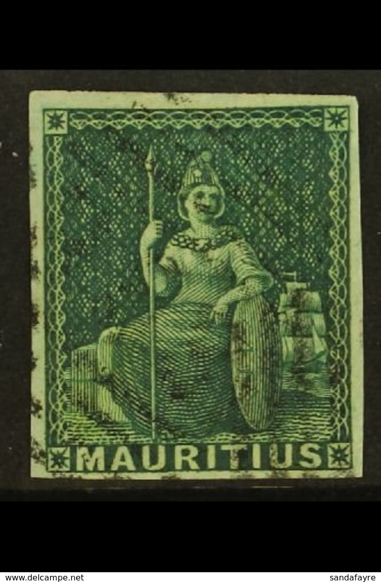 1858  (4d) Green Britannia, SG 27, Superb Used With Good Margins All Round And Light Barred Oval Cancel. Deep Colour. Fo - Mauritius (...-1967)