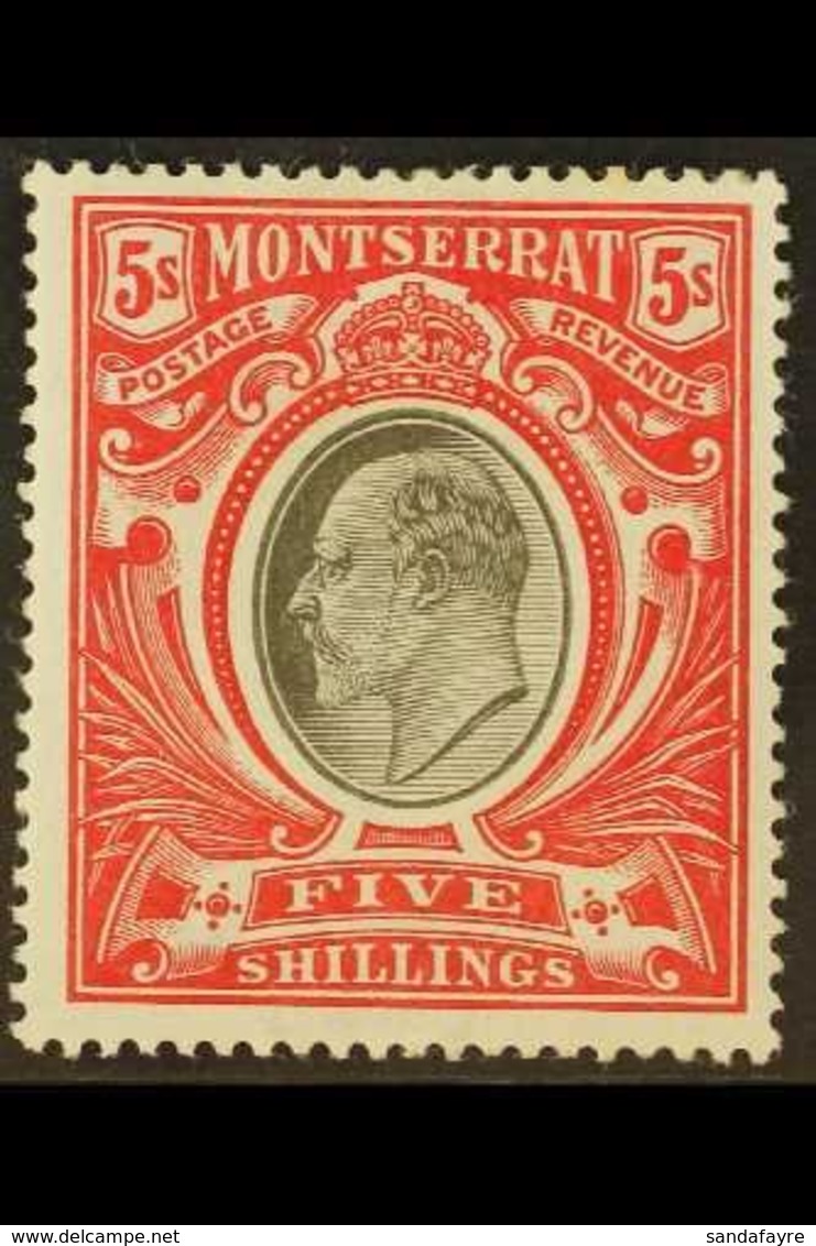 1903  5s Black & Scarlet, Wmk Crown CC, SG 23, Very Fine Mint. For More Images, Please Visit Http://www.sandafayre.com/i - Montserrat