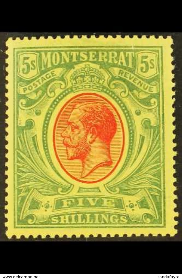 1914  5s Green & Red On Yellow, KGV, Wmk Mult. Crown CA, SG 48, Very Fine Mint. For More Images, Please Visit Http://www - Montserrat