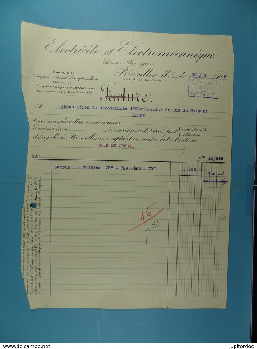 Electricité Et Electromécanique S.A. Bruxelles /60/ - Electricidad & Gas