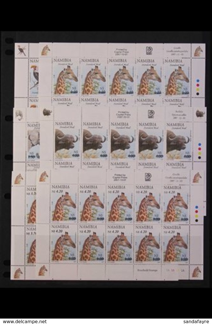 2007  Surcharges Complete Set In Sheetlets Of Ten, SG 1081/9, Never Hinged Mint (9 Sheetlets). For More Images, Please V - Namibia (1990- ...)