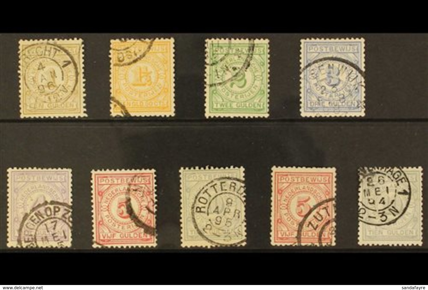 1884-93 MONEY ORDER STAMPS  An Attractive Very Fine Used COMPLETE COLLECTION On A Stock Card. Includes 1884 (large-hole  - Other & Unclassified