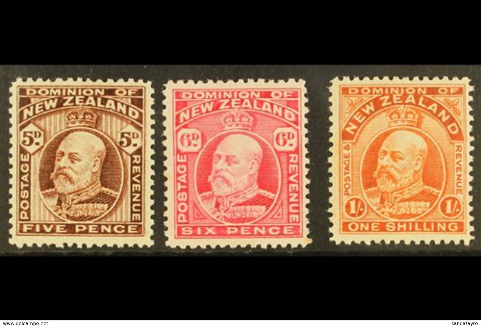 1909-16  Line Perf 14 5d, 6d And 1s, SG 397/399, Very Fine Mint. (3) For More Images, Please Visit Http://www.sandafayre - Other & Unclassified