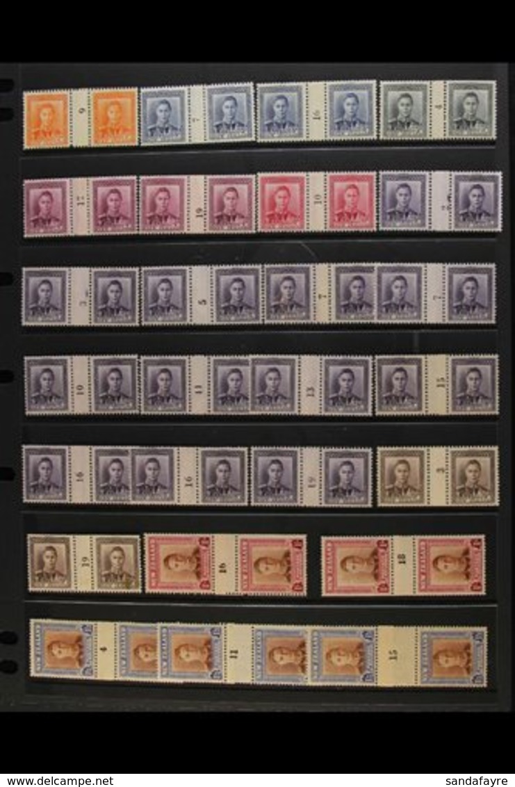 1938-52 BLACK NUMBERED COUNTER COIL PAIRS COLLECTION  A Seldom Seen Selection, Chiefly ALL DIFFERENT Never Hinged Mint C - Other & Unclassified