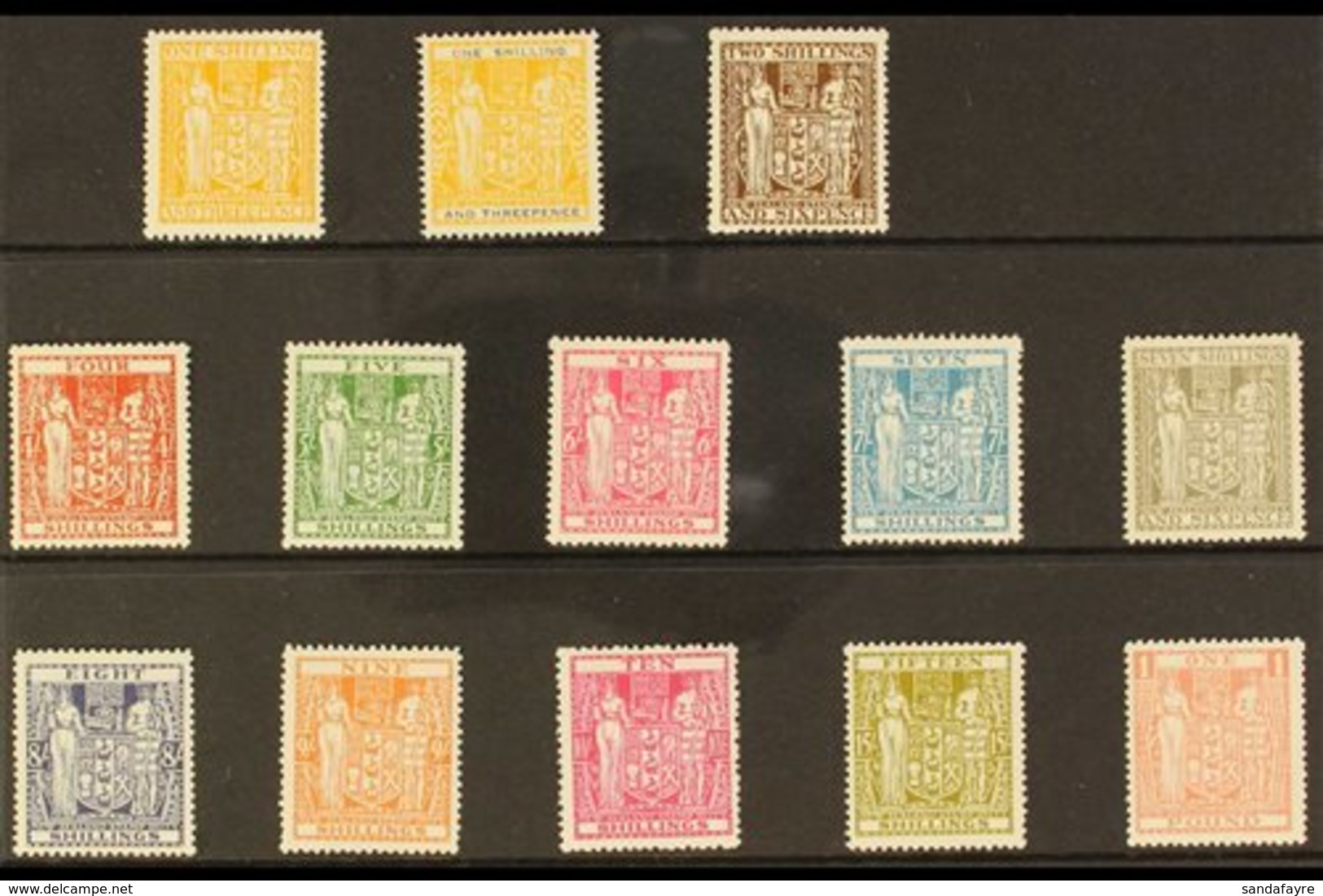 POSTAL FISCAL  1940-58 Arms Set To £1, SG F191/203, Vibrant Colours, Very Fine Mint (13 Stamps) For More Images, Please  - Sonstige & Ohne Zuordnung
