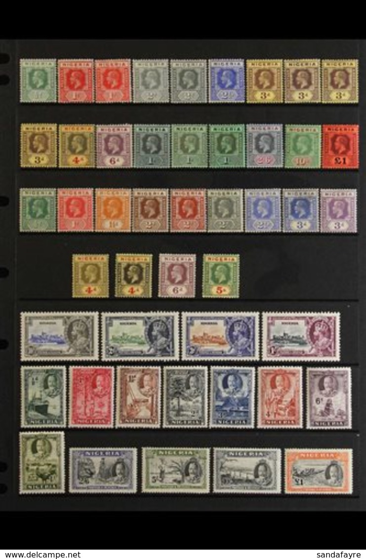 1914-36 KGV FINE MINT COLLECTION.  A Lovely Old Time Mint Collection That Includes 1914-29 MCA Wmk Range With Most Value - Nigeria (...-1960)