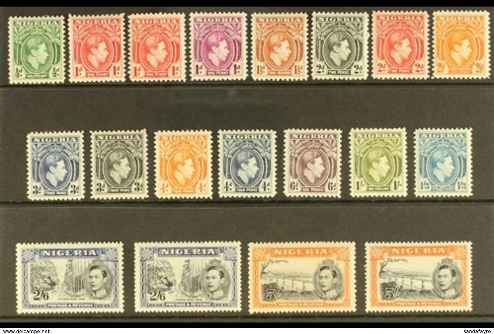 1938-51  King George VI Definitives Almost Complete, SG 49/59c, Very Fine Mint, Includes All Of The Listed Shades To 1s3 - Nigeria (...-1960)