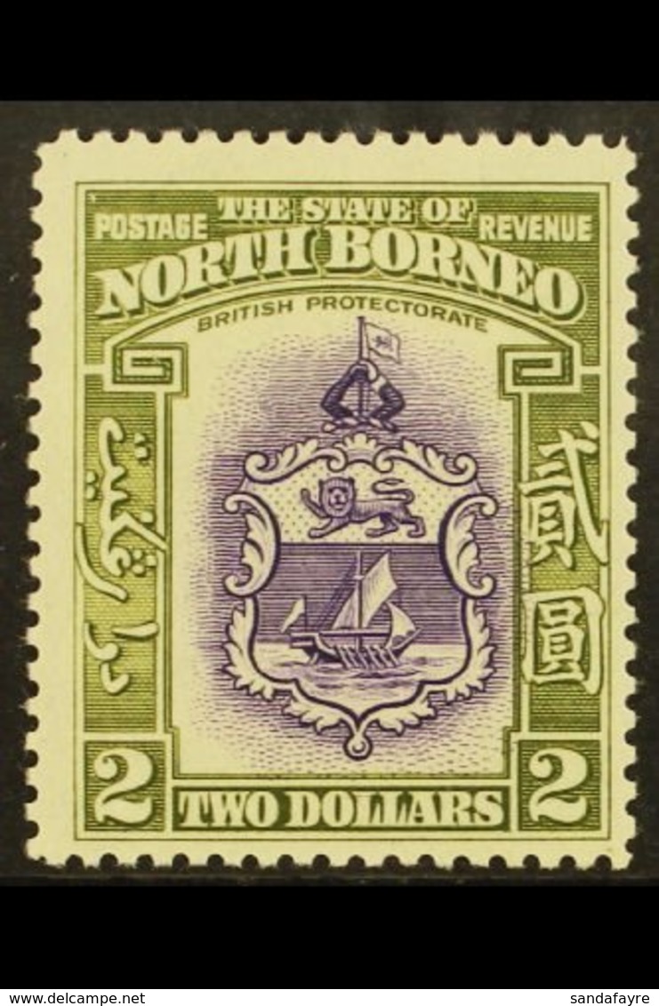 1939  $2 Violet And Olive-green Arms, SG 316, Fine Mint, Centered To Lower Right. For More Images, Please Visit Http://w - Nordborneo (...-1963)