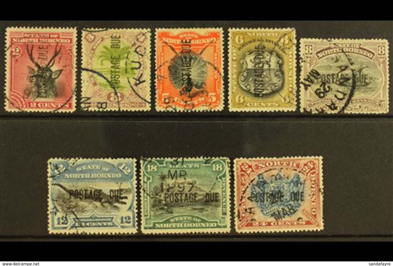 POSTAGE DUES  1895 Set Complete, SG D1/11, Very Fine And Fresh Used (8 Stamps) For More Images, Please Visit Http://www. - North Borneo (...-1963)