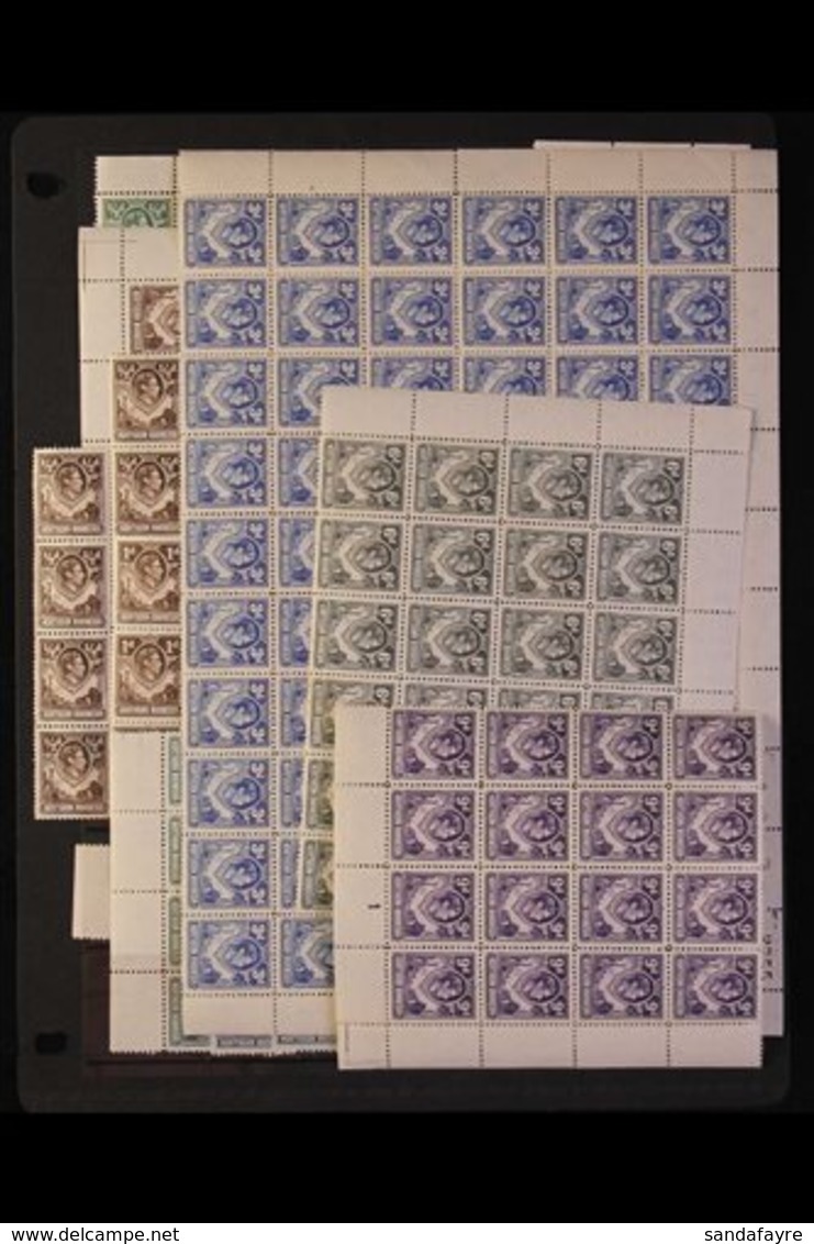 1938-52  NEVER HINGED MINT KGVI DEFINITIVES ACCUMULATION, Includes Good Range Of Values To 9d With Both Perfs Of ½d Brow - Northern Rhodesia (...-1963)