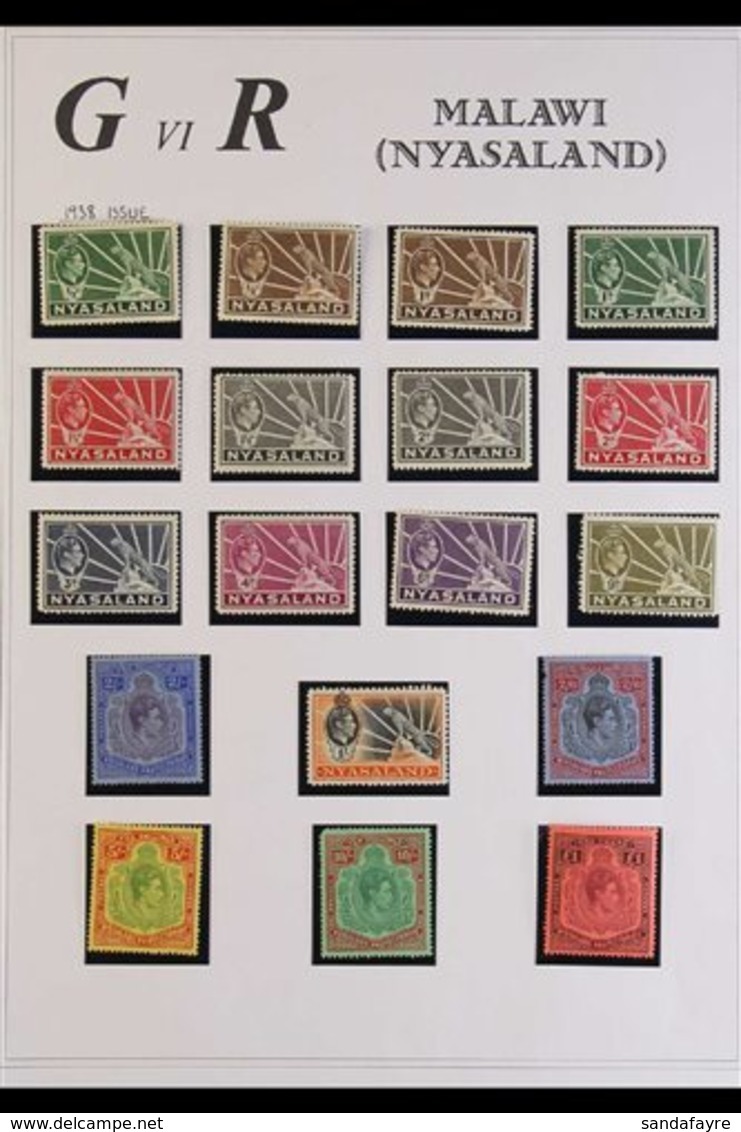 1937-51 KING GEORGE VI COLLECTION  A Mostly Fine Mint Collection On Pages Which Includes 1938-44 Complete Definitive Set - Nyasaland (1907-1953)