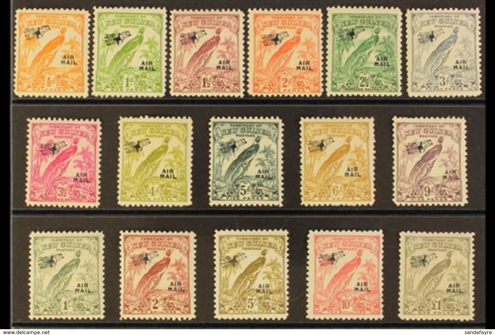 1932-34  Air Mail Overprinted Complete Set, SG 190/203, Fine Mint. Fresh And Attractive! (16 Stamps) For More Images, Pl - Papua-Neuguinea