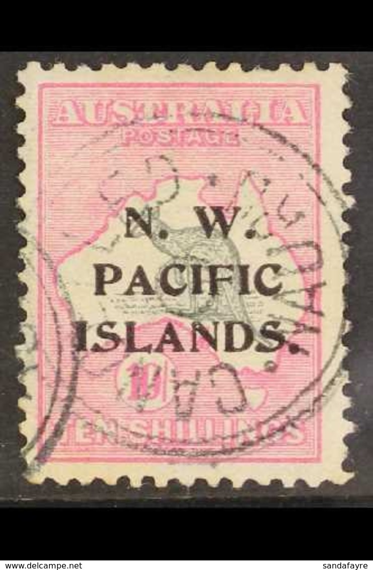 NWPI  1915-16 10s Grey & Pink Roo Watermark W2 Overprint, SG 99, Fine Used With "Nauru / Cancelled" Cancels, Slightly Ce - Papua New Guinea