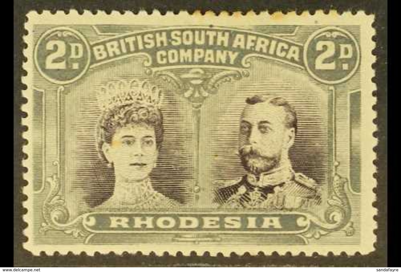 1910-13  2d Black-purple & Slate-grey, Double Head, SG 127, Mint, Few Toned Perfs At Top, Cat.£160. For More Images, Ple - Other & Unclassified