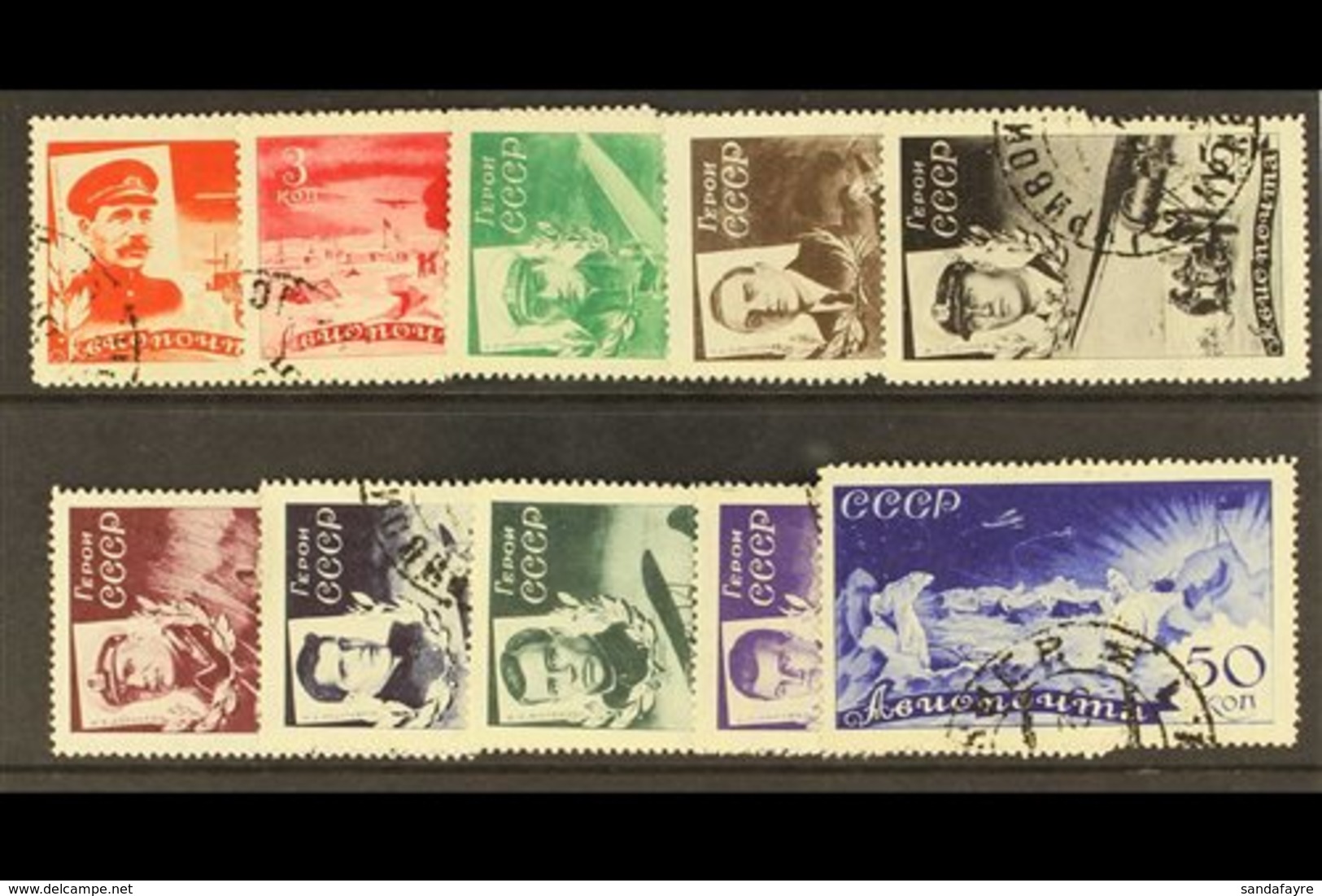 1935  Chelyuskin Rescue Set, SG 678/87, Very Fine Used. (10 Stamps) For More Images, Please Visit Http://www.sandafayre. - Other & Unclassified