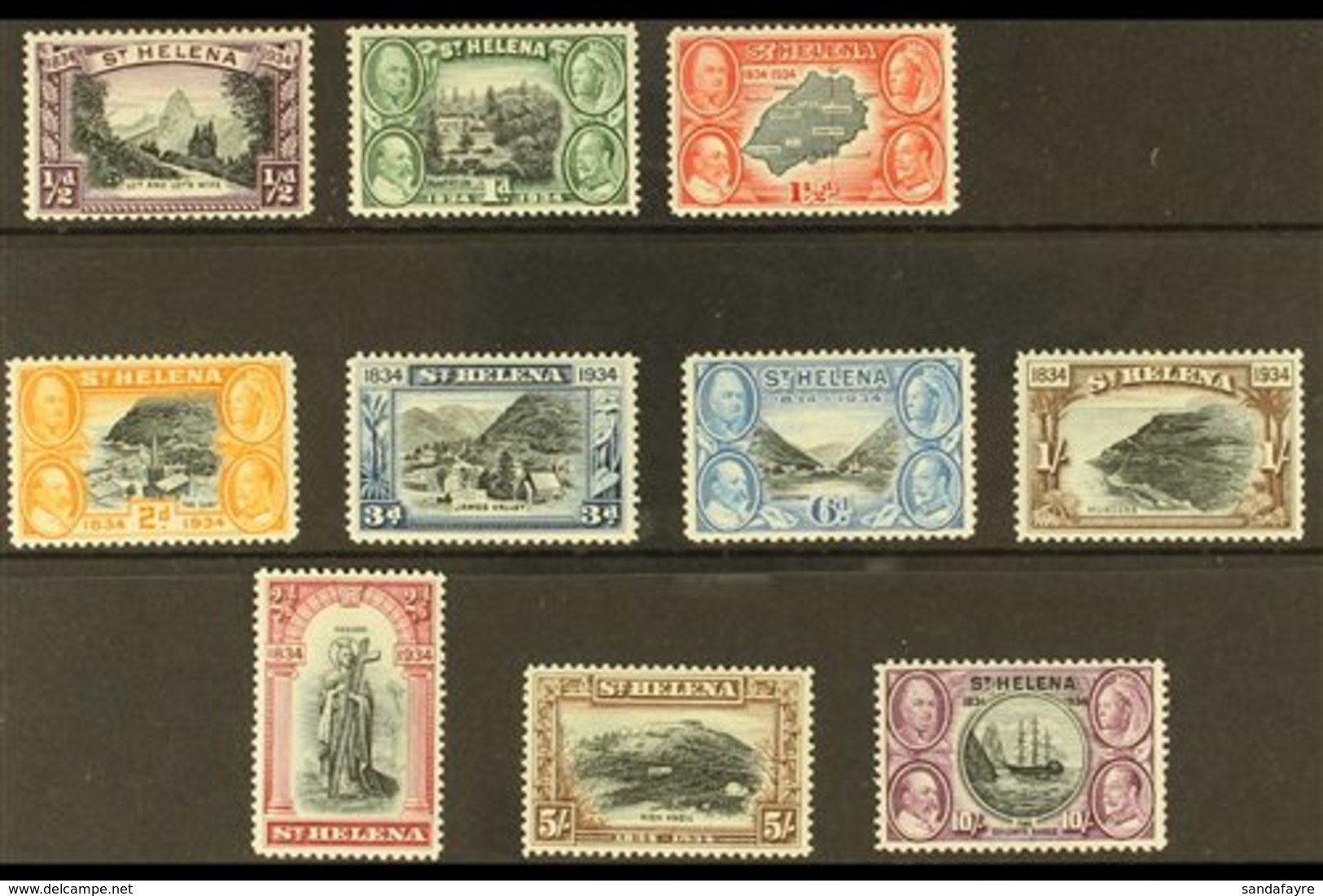 1934  Centenary Of British Colonisation Set, SG 114/23, Very Fine Mint (10 Stamps) For More Images, Please Visit Http:// - Saint Helena Island