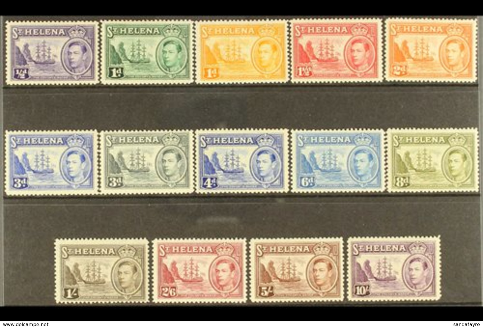 1938-44  "Badge Of St Helena" complete Set, SG 131/40, Very Fine Mint (14 Stamps) For More Images, Please Visit Http://w - St. Helena
