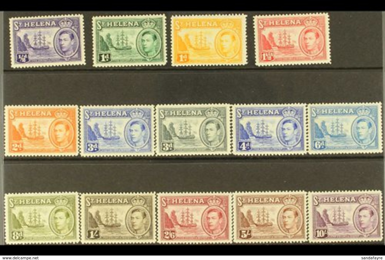 1938-44  KGVI Definitive Complete Set, SG 131/40, Never Hinged Mint (14 Stamps) For More Images, Please Visit Http://www - Saint Helena Island