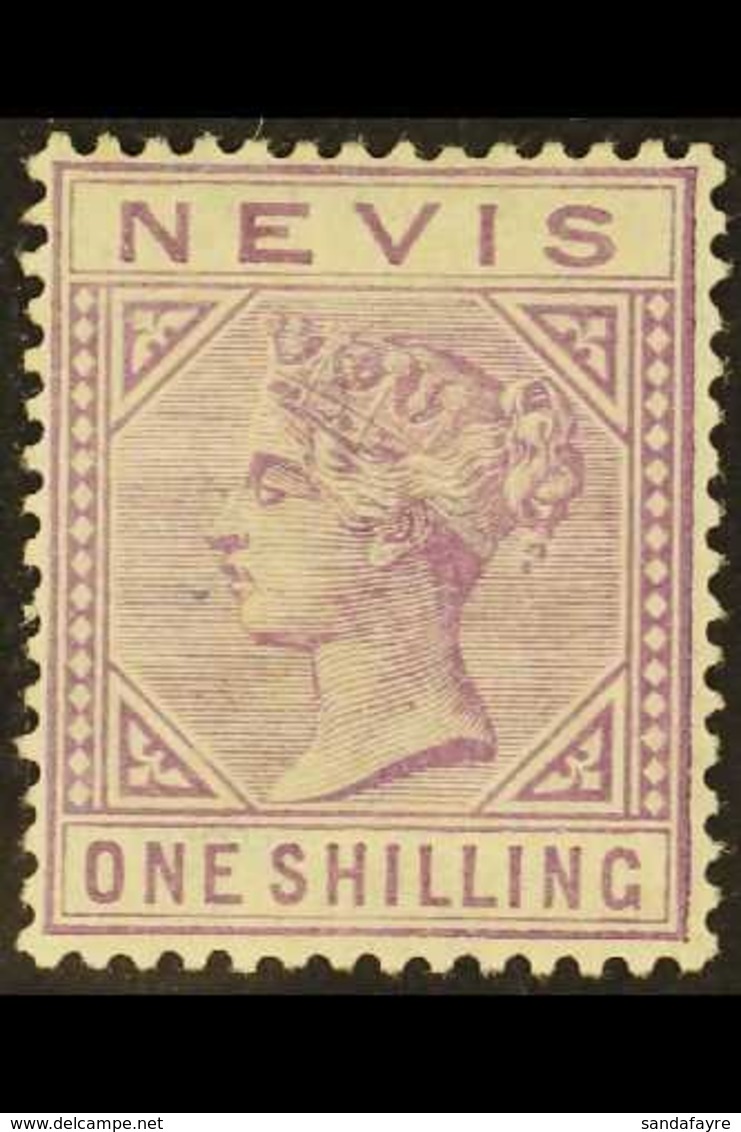 1882-90  1s Pale Violet, Wmk Crown CA, Perf.14, SG 34, Fine Mint. For More Images, Please Visit Http://www.sandafayre.co - St.Christopher-Nevis & Anguilla (...-1980)