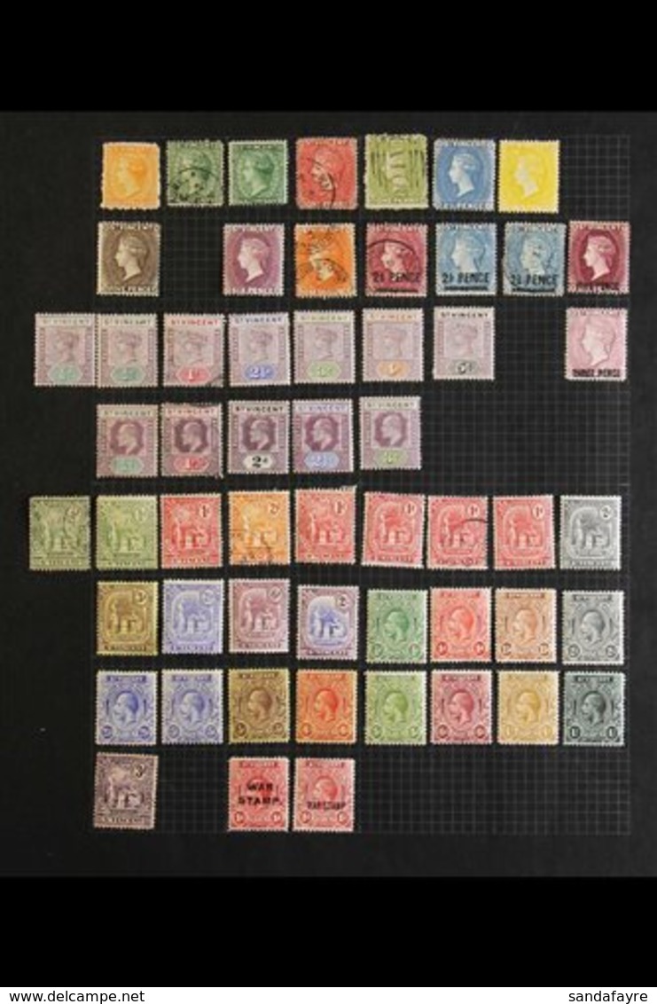 1880-1955 MOSTLY MINT COLLECTION  On Leaves, Includes 1890-93 To 1s Used, 1909-11 To 6d Mint, 1913-17 To 2s Mint, 1935 J - St.Vincent (...-1979)