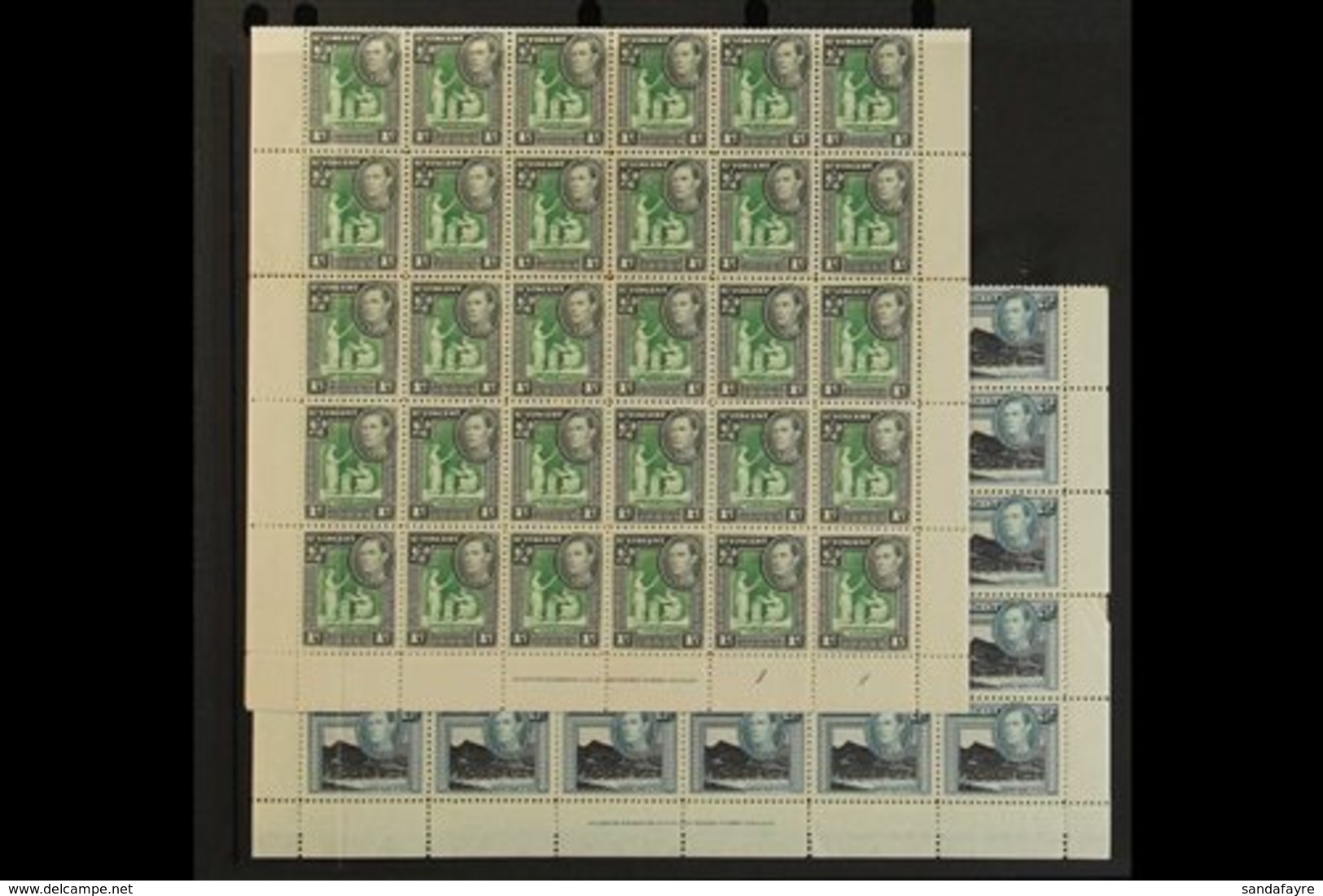 KING GEORGE VI COMPLETE SHEETS  A Group Of Never Hinged Mint Sheets Of 60 Stamps With Selvedge To All Sides, Comprising  - St.Vincent (...-1979)