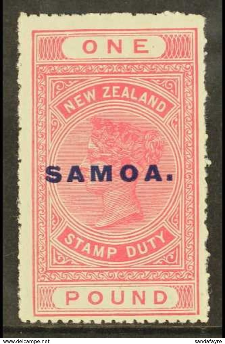 1918  £1 Rose-carmine, Perf 14½x14, SG 132, Fine Lightly Hinged Mint. For More Images, Please Visit Http://www.sandafayr - Samoa (Staat)