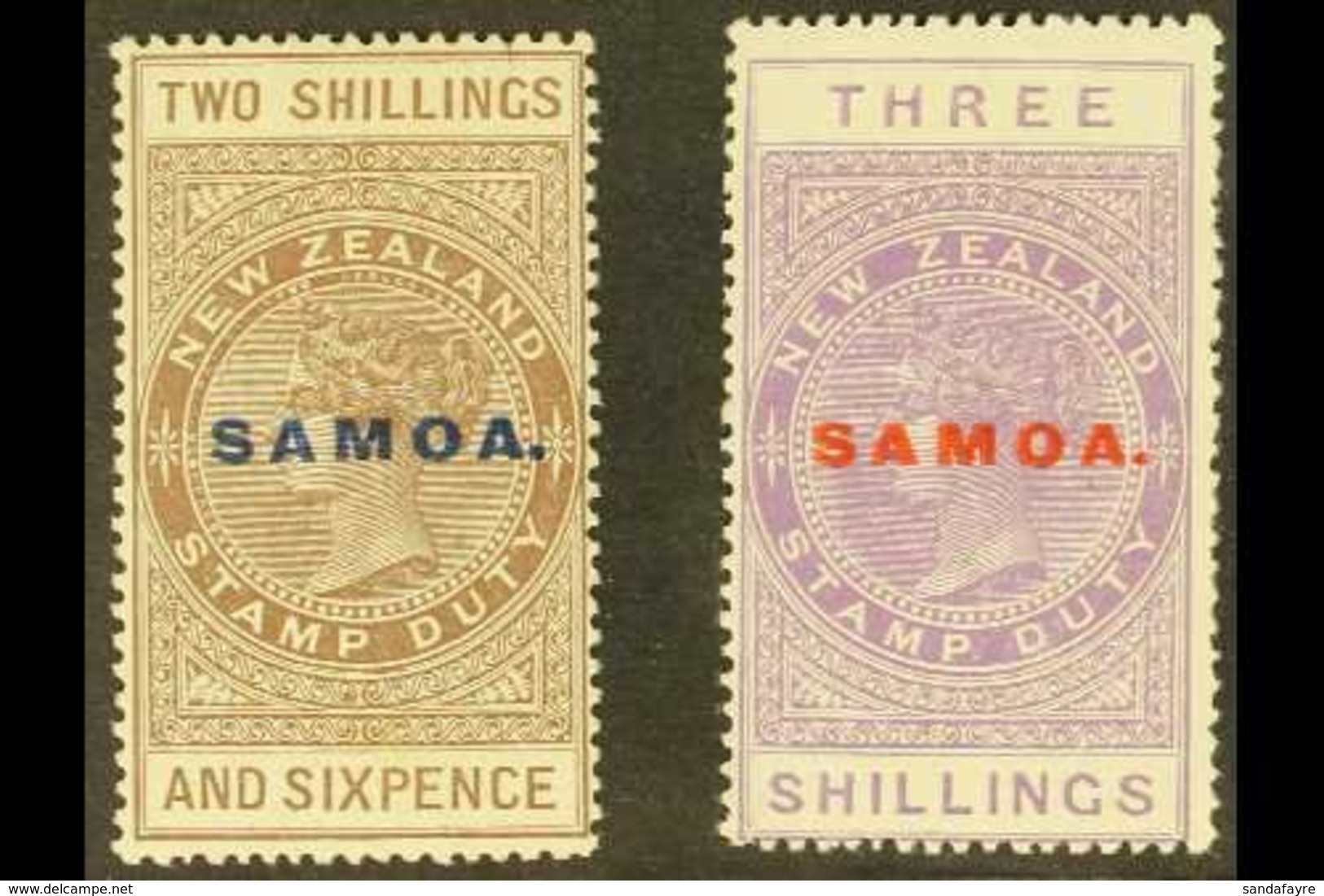 1925-28  2s6d Deep Grey Brown & 3s Mauve "Postal Fiscal" Overprinted "SAMOA", SG 166/66a, Fine Mint (2 Stamps) For More  - Samoa (Staat)