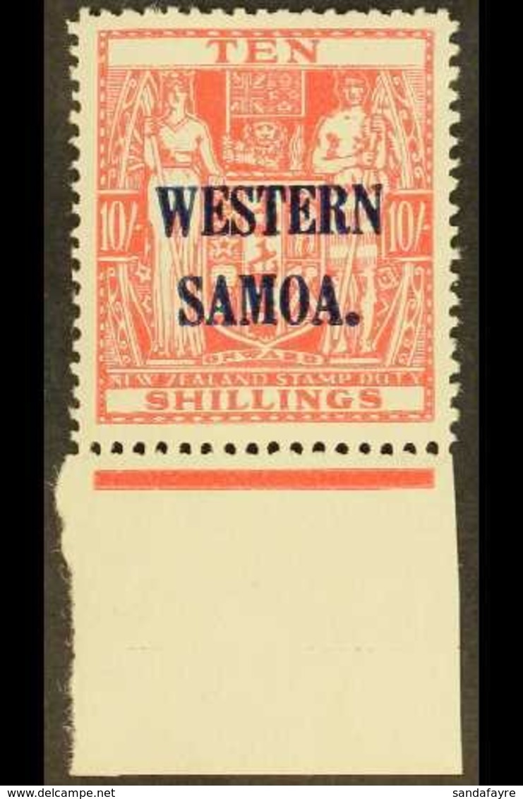 1935-42  10s Pale Carmine- Lake Postal Fiscal On "Wiggins Teape" Paper, SG 194b, Never Hinged Mint. For More Images, Ple - Samoa