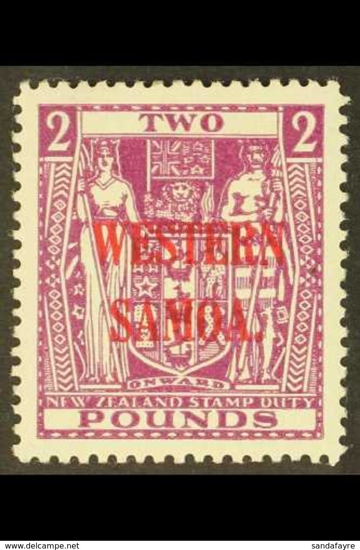 1947  £2 Bright Purple Postal Fiscal, SG 212, Very Fine Mint For More Images, Please Visit Http://www.sandafayre.com/ite - Samoa