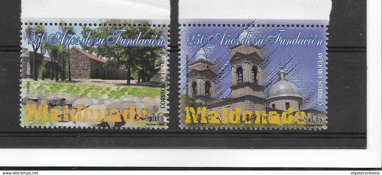 URUGUAY 2006, MALDONADO CITY ANNIVERSARY 2 VALUES MINT MNH - Uruguay