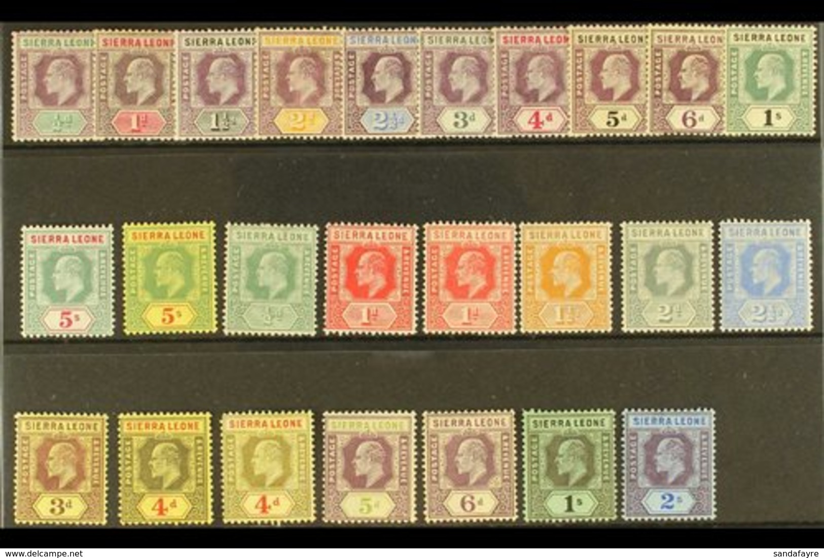 1904-12 MINT KEVII SELECTION  Presented On A Stock Card That Includes 1904-05 Set To 1s & 5s And 1907-12 Set To 5s. A Mo - Sierra Leone (...-1960)