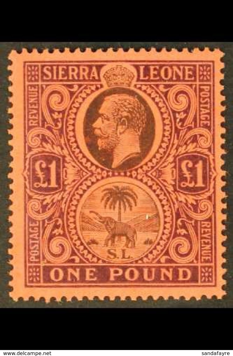 1912-21  £1 Black & Purple/red, SG 128, Very Fine Mint For More Images, Please Visit Http://www.sandafayre.com/itemdetai - Sierra Leone (...-1960)