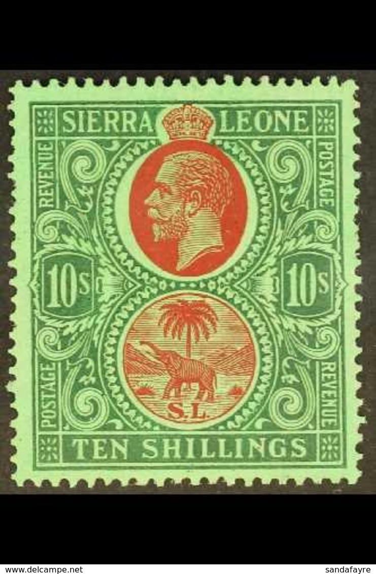 1921-27  10s Red & Green/green, SG 146, Very Fine Mint For More Images, Please Visit Http://www.sandafayre.com/itemdetai - Sierra Leone (...-1960)