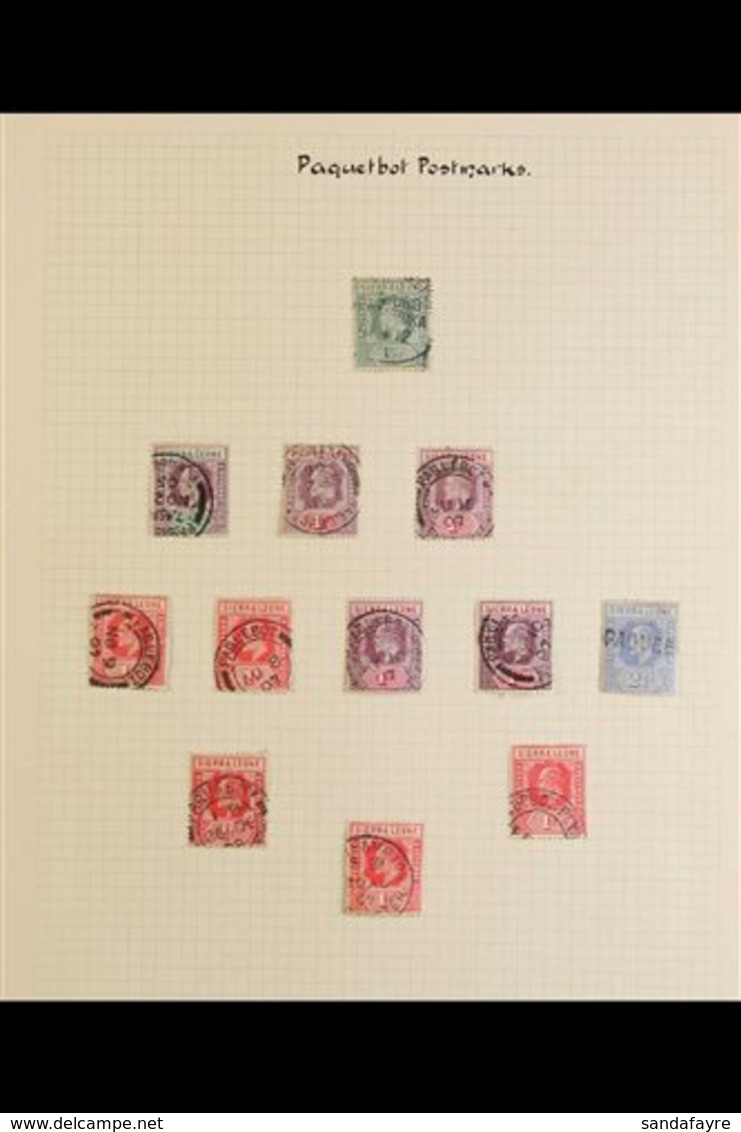 PAQUEBOT CANCELS COLLECTION  An Attractive Old Time Collection Written Up On Pages, With QV To KGV Values Clearly Cancel - Sierra Leona (...-1960)