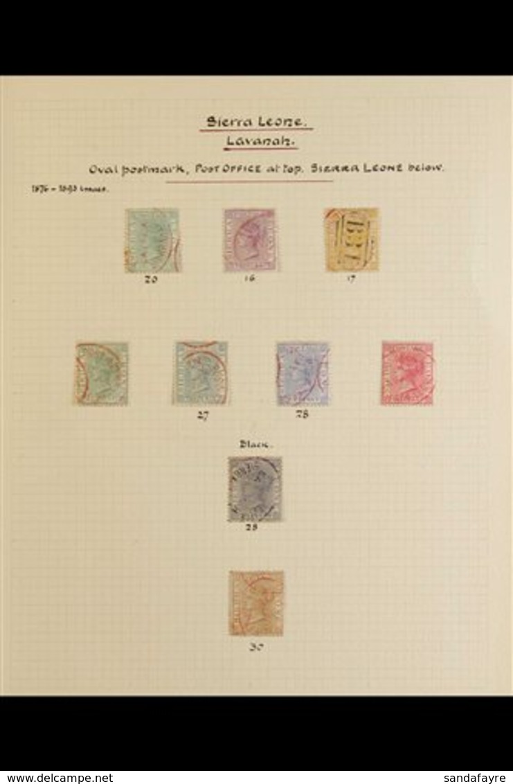 Q.V. RED OVAL TOWN POSTMARKS - VALUABLE OLD TIME COLLECTION  A Splendid Range Written Up On Pages, Clear To Superb Strik - Sierra Leone (...-1960)