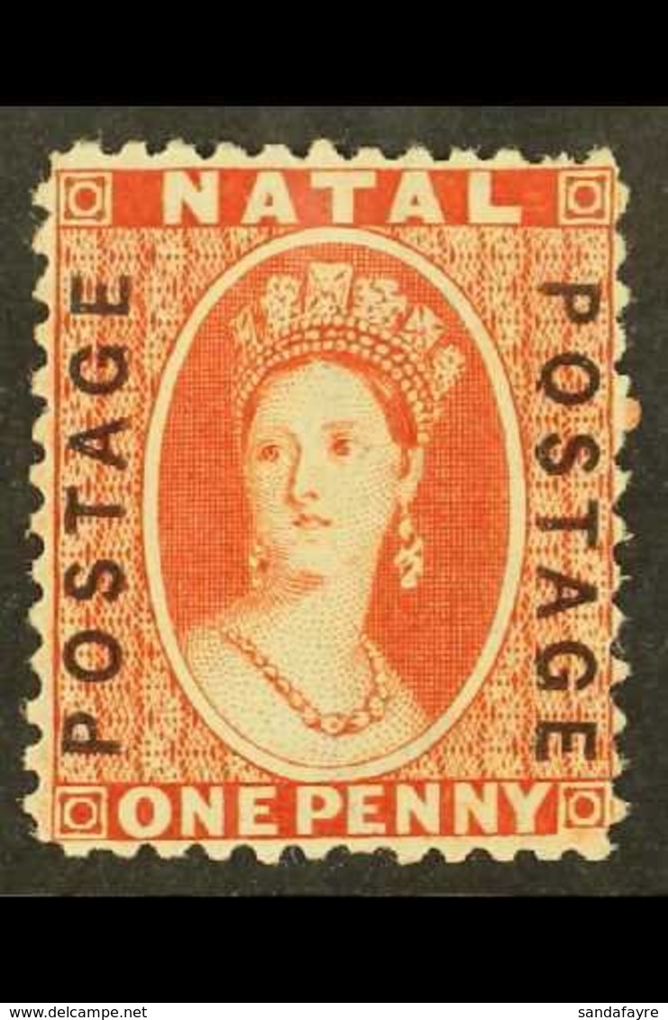 NATAL  1870-73 1d Bright Red With "POSTAGE" Overprinted Vertically, SG 60, Very Fine Mint, Lovely Fresh Colour. For More - Unclassified