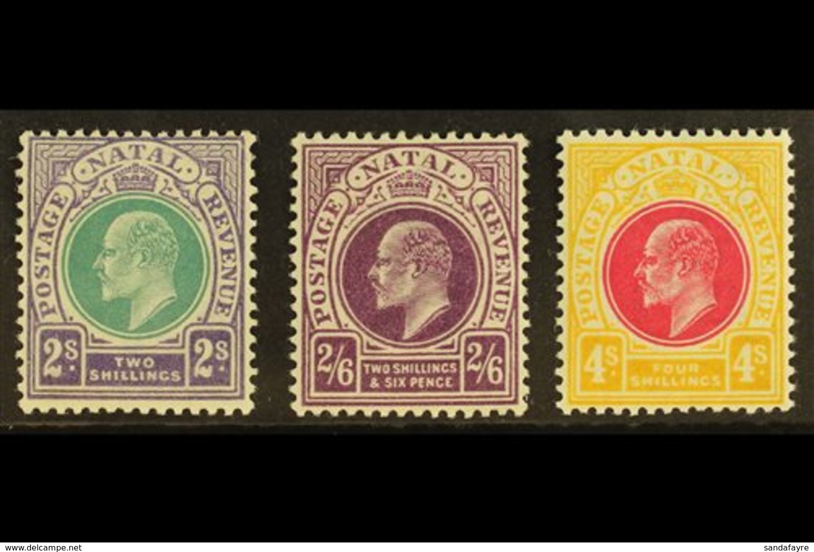 NATAL  1902 2s, 2s 6d & 4s Ed VII Top Values, SG 137/9, Very Fine And Fresh Mint. (3 Stamps) For More Images, Please Vis - Unclassified