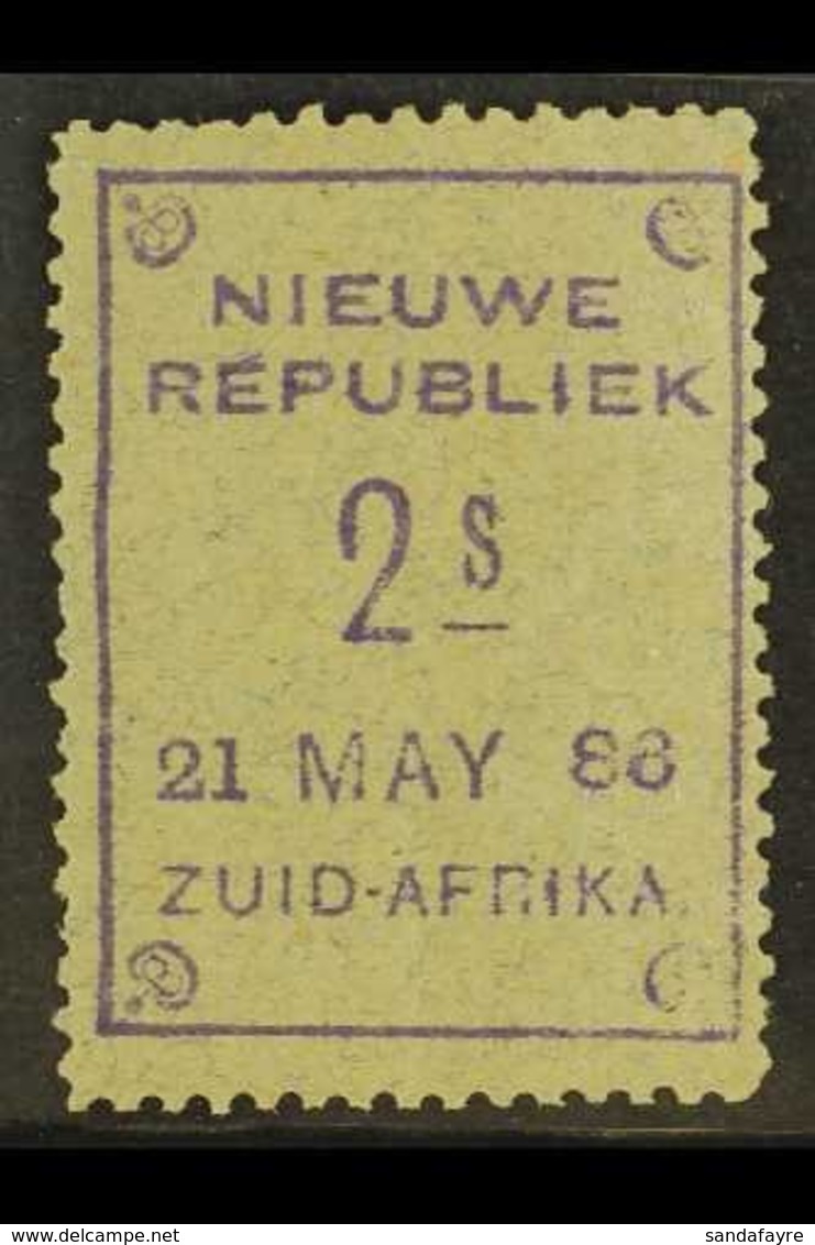 NEW REPUBLIC  1886-87 2s Violet On Blue Granite Paper Without Arms, SG 35, Dated 21st May 1886. Very Fine Mint With RPS  - Ohne Zuordnung