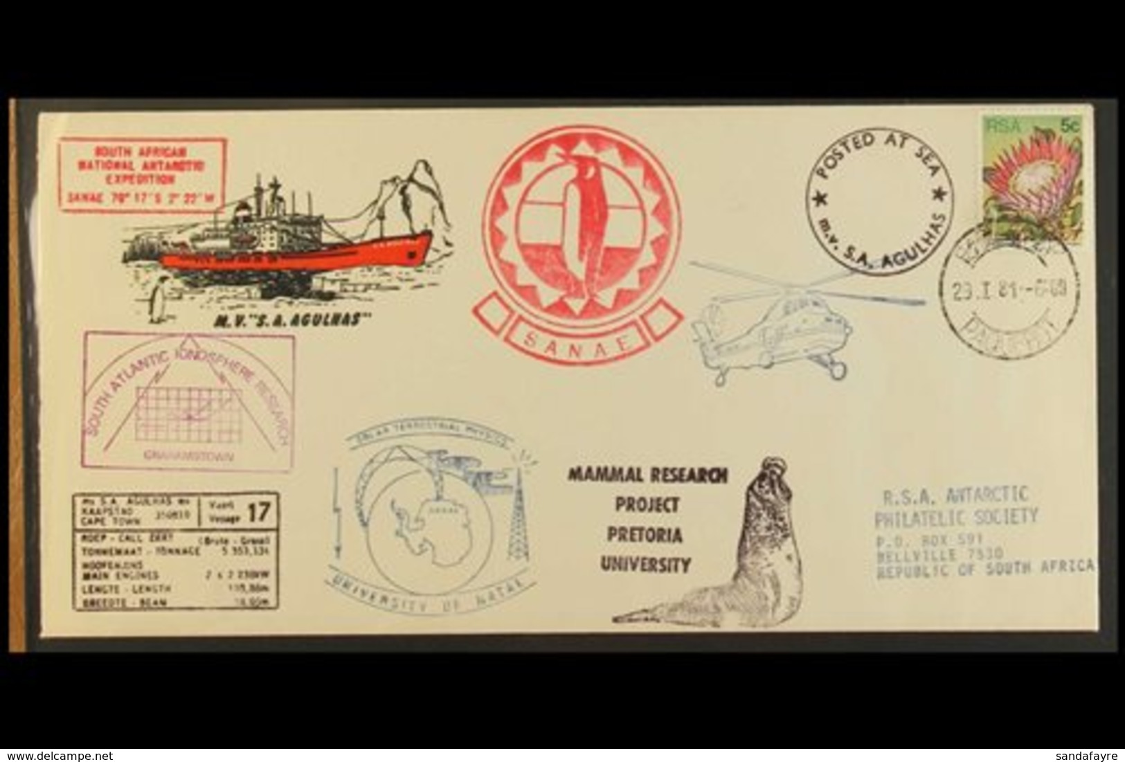 POLAR EXPLORATION - PAQUEBOT CANCELLED  1970's-1990's. "Posted At Sea" Collection Bearing Various Issues Tied By Paquebo - Ohne Zuordnung