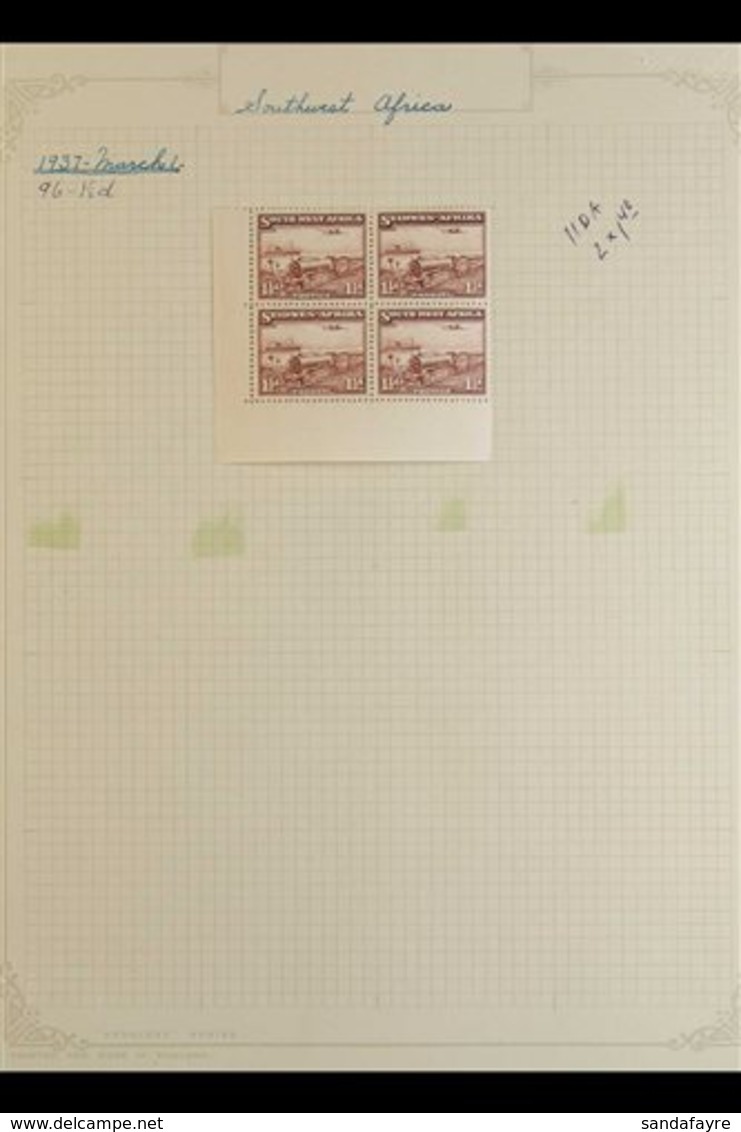 1937-67 BLOCKS OF FOUR, FINE MINT COLLECTION  On Pages, Often With Some Nhm, Note 1937 1½d Train (one Pair Nhm), 1960 To - Südwestafrika (1923-1990)