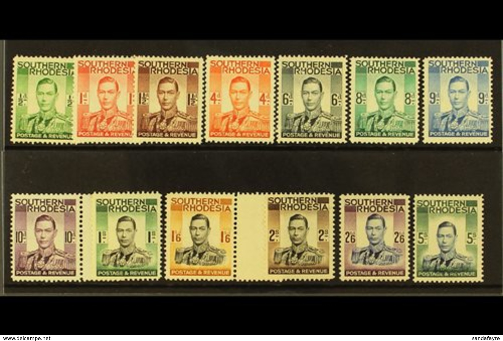 1937  KGVI Definitives Set, SG 40/52, Never Hinged Mint (13). For More Images, Please Visit Http://www.sandafayre.com/it - Southern Rhodesia (...-1964)