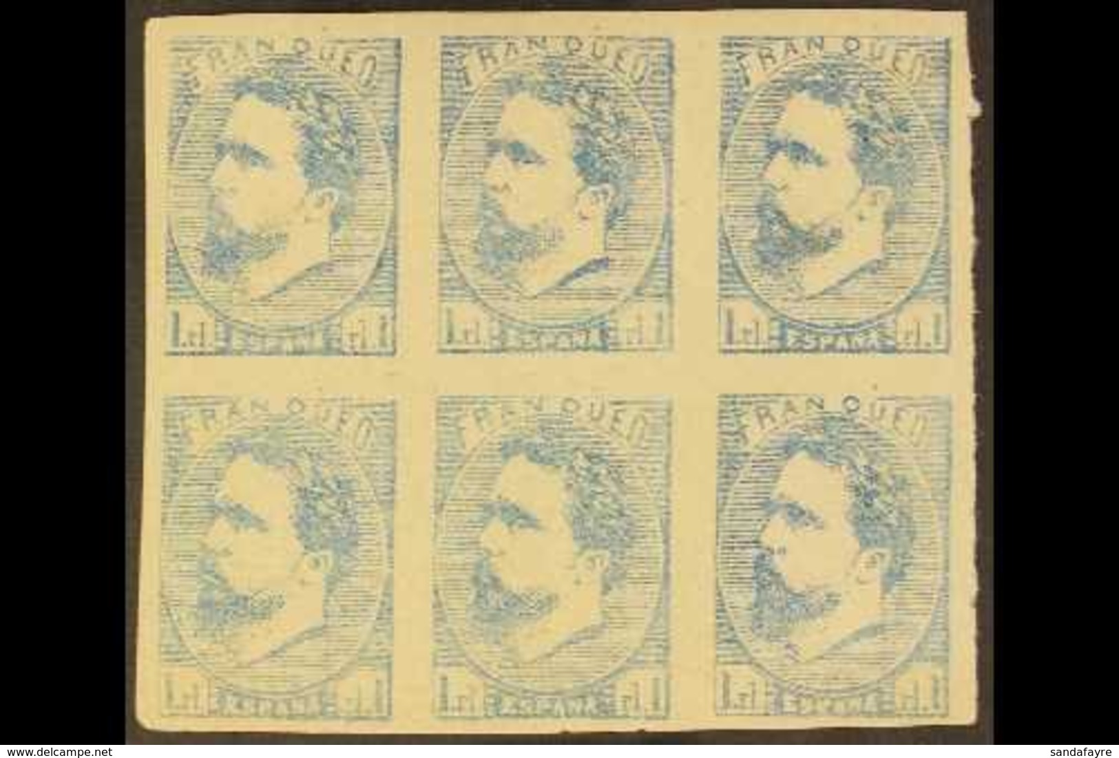 1873 CARLIST  1r Bright Blue (without "tilde" Over "N") On Thick Yellowish Matt Paper, SG 2a (Edifil 156A) Never Hinged  - Other & Unclassified
