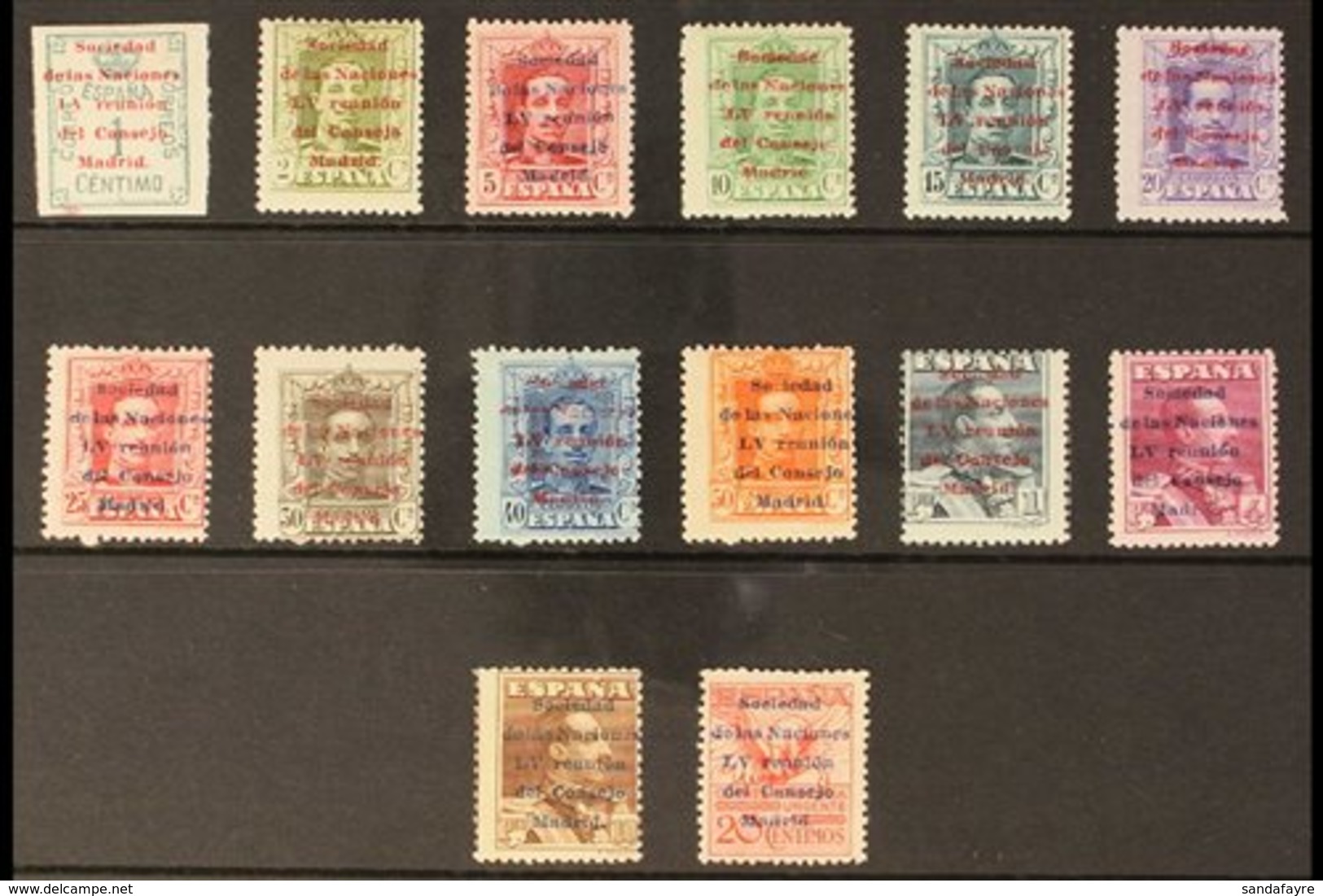 1929  Meeting Of League Of Nations Overprints Complete Set Incl Express Stamp (Edifil 455/68, SG 521/33 & E534, Michel 4 - Sonstige & Ohne Zuordnung