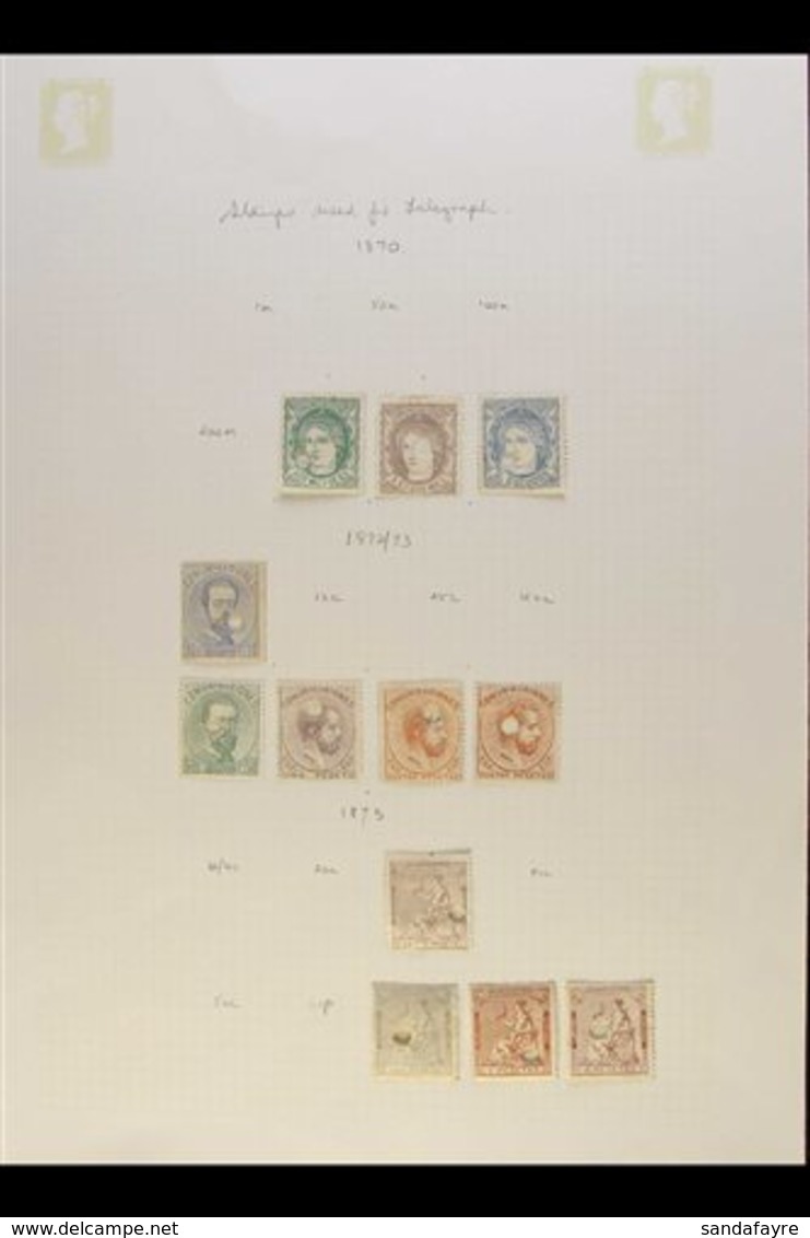 TELEGRAPH PUNCH STAMPS  1870 - 1899 Fine Chiefly Unused Collection Of "Taladros" With 1870 Vals To 2e, 1872 To 4p, 1873  - Other & Unclassified