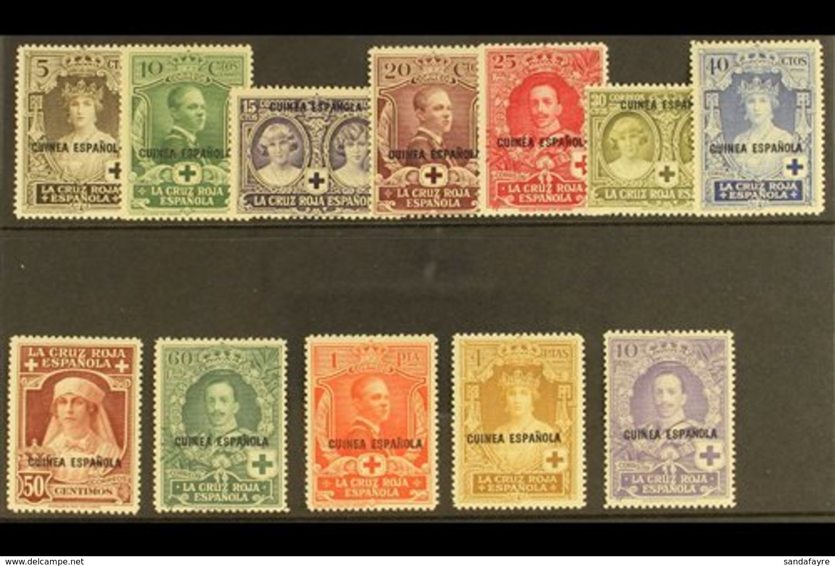 GUINEA  1926 Red Cross Set Complete, SG 221/232 (Edifil 179/190), Never Hinged Mint (12 Stamps) For More Images, Please  - Sonstige & Ohne Zuordnung